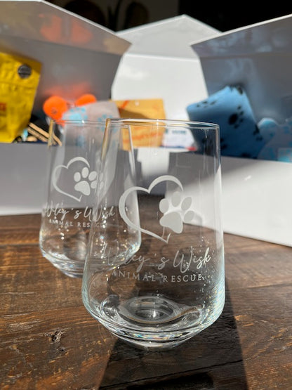 Wiley's Wish Etched Wine | Beer Glasses