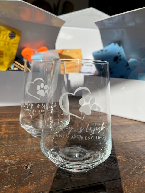 Wiley's Wish Etched Wine | Beer Glasses