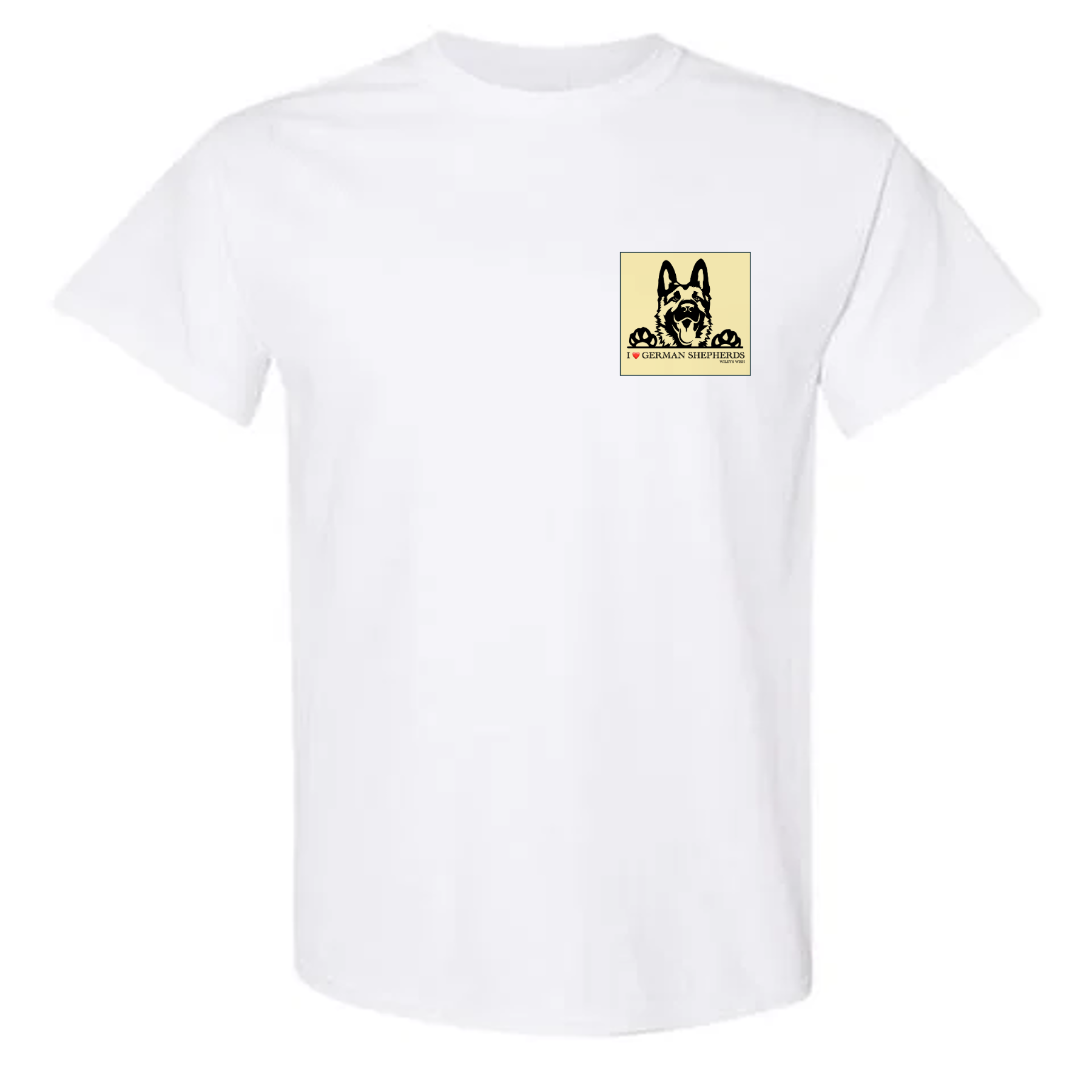Wiley's Wish Short Sleeve T-Shirt: I LOVE GERMAN SHEPHERDS