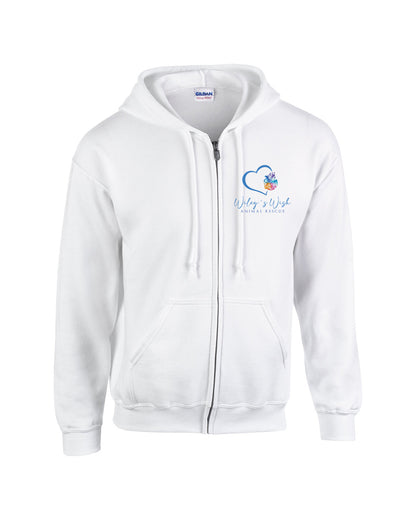 Wiley's Wish Zip Up Hooded Sweatshirt | White