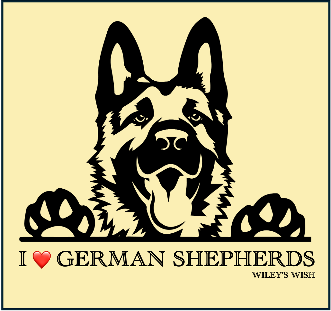 Wiley's Wish Short Sleeve T-Shirt: I LOVE GERMAN SHEPHERDS