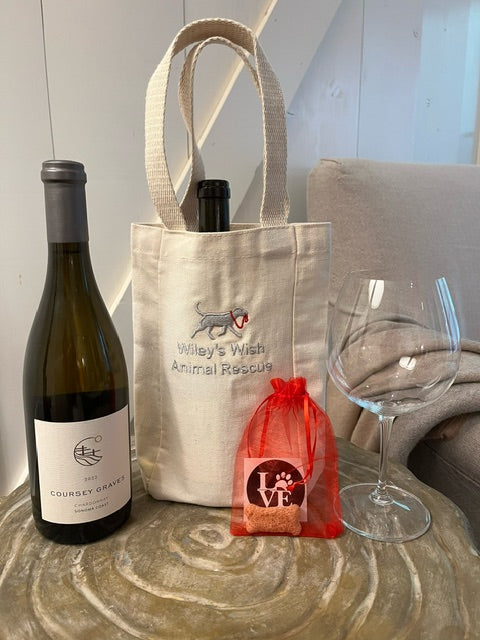 Wiley's Wish Custom Embroidered Canvas Wine Tote