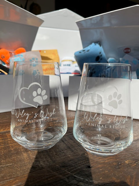 Wiley's Wish Etched Wine | Beer Glasses