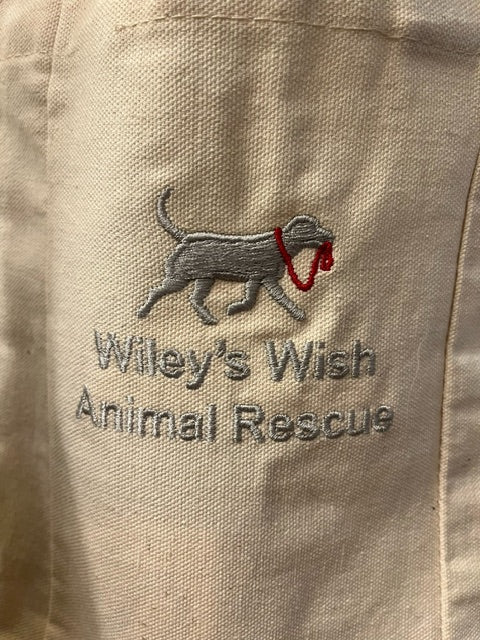 Wiley's Wish Custom Embroidered Canvas Wine Tote