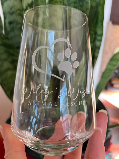 Wiley's Wish Etched Wine | Beer Glasses
